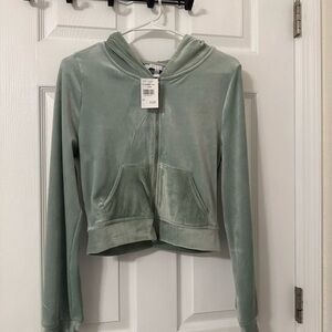 NEVER WORN B4! seafoam green cropped jacket (hoodie).